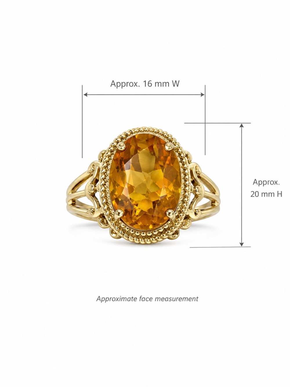Ross-Simons Citrine Cocktail Ring 18K Gold Over Sterling Vintage Revival Size 6 - Picture 10 of 11